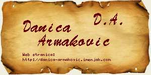 Danica Armaković vizit kartica